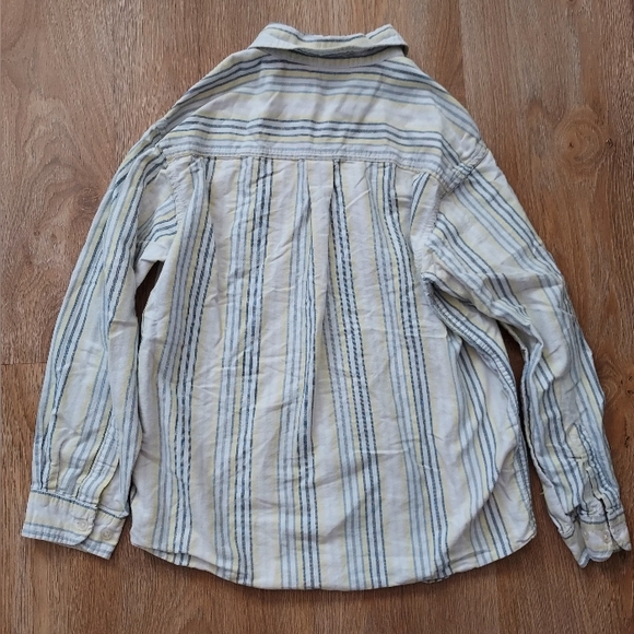 Basic Editions Boys Striped Button Down Shirt size 10/12 - Picture 3 of 4